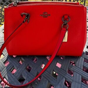 Bright Red Coach Shoulder Bag